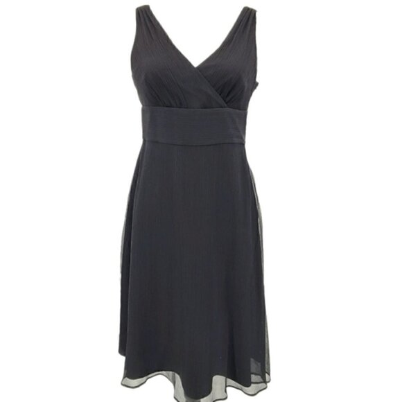 J Crew Black Crepe Silk Sophia Dress Size 4 - Picture 2 of 9